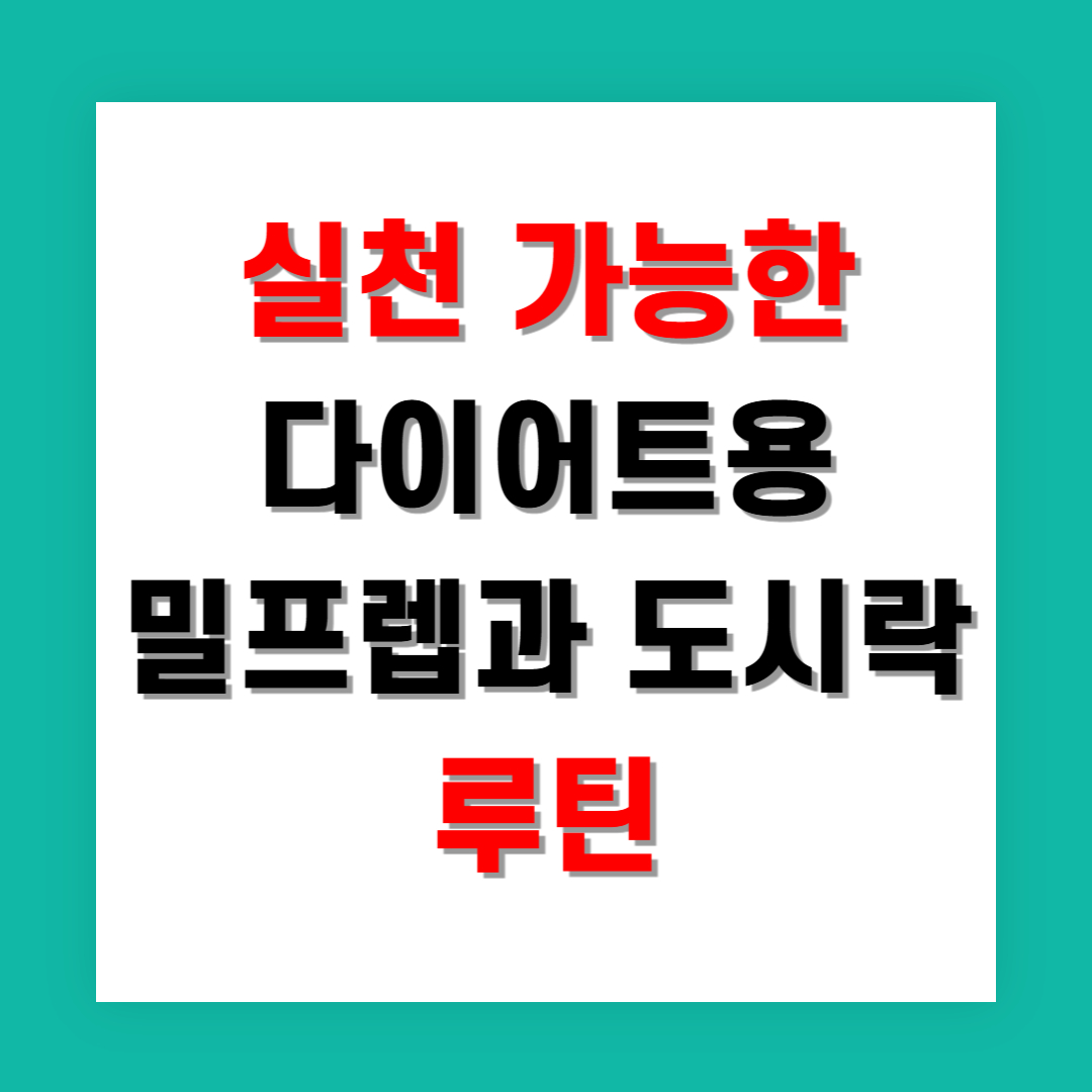 실천 가능한 다이어트용 밀프렙과 도시락 루틴