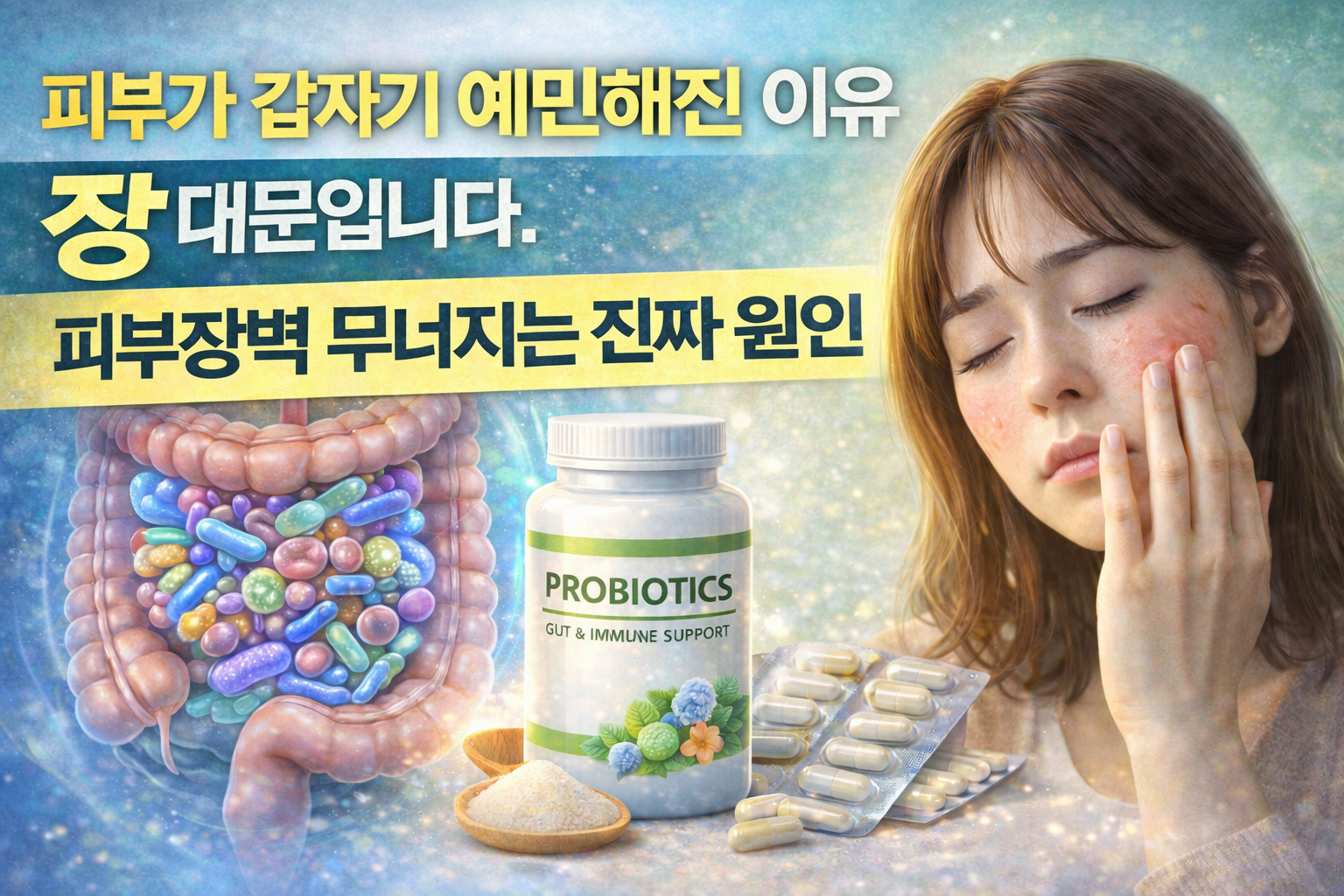 피부가 갑자기 예민해진 이유, 장 때문입니다｜피부장벽 무너지는 진짜 원인