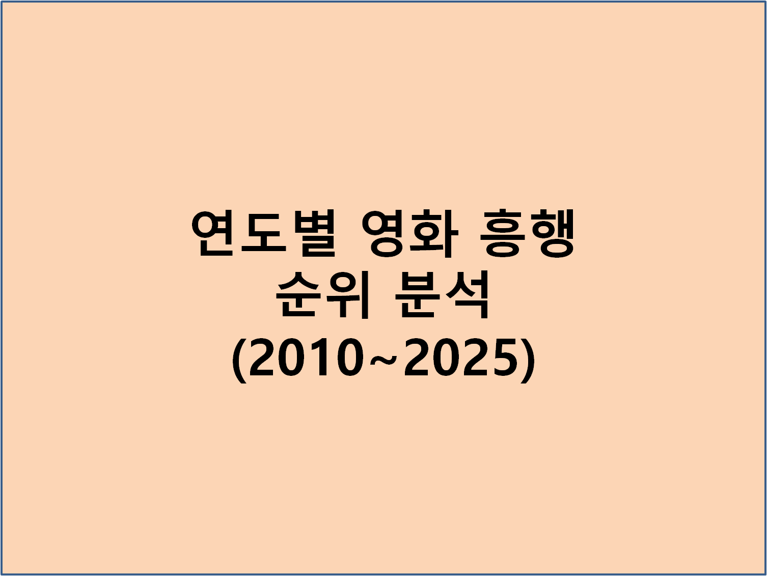 연도별 영화 흥행 순위 분석 (2010~2025)