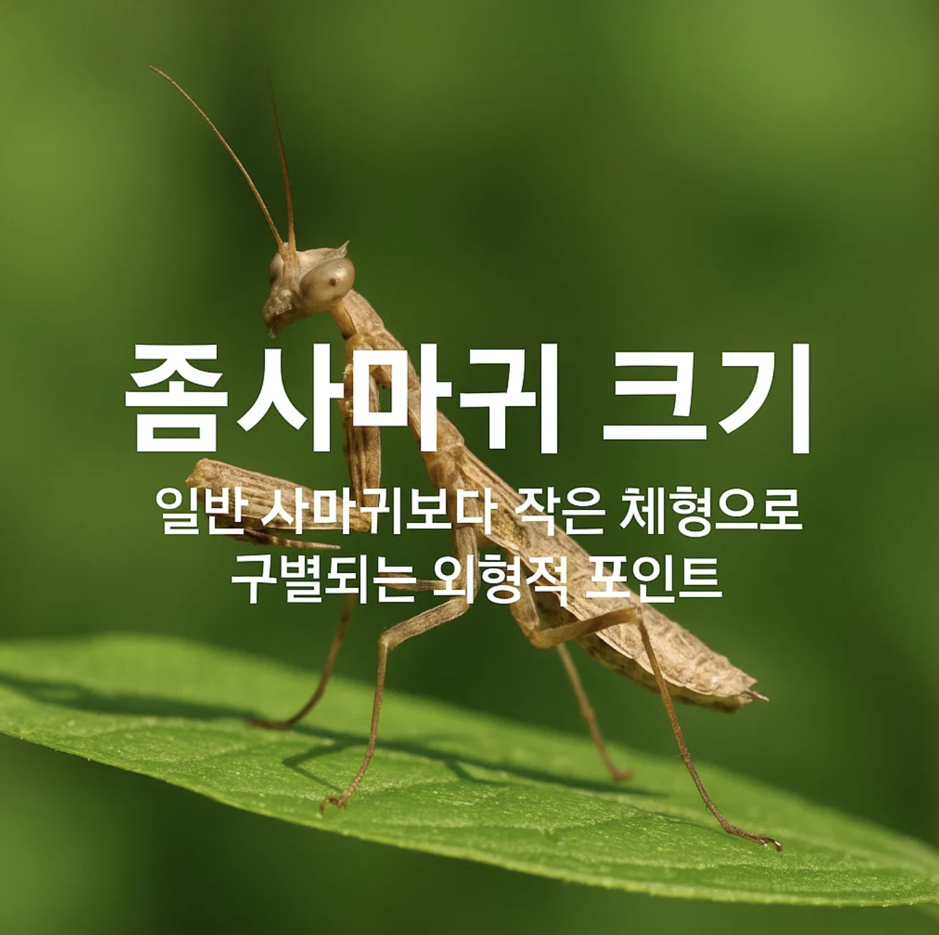 좀사마귀 크기 일반 사마귀보다 작은 체형으로 구별되는 외형적 포인트