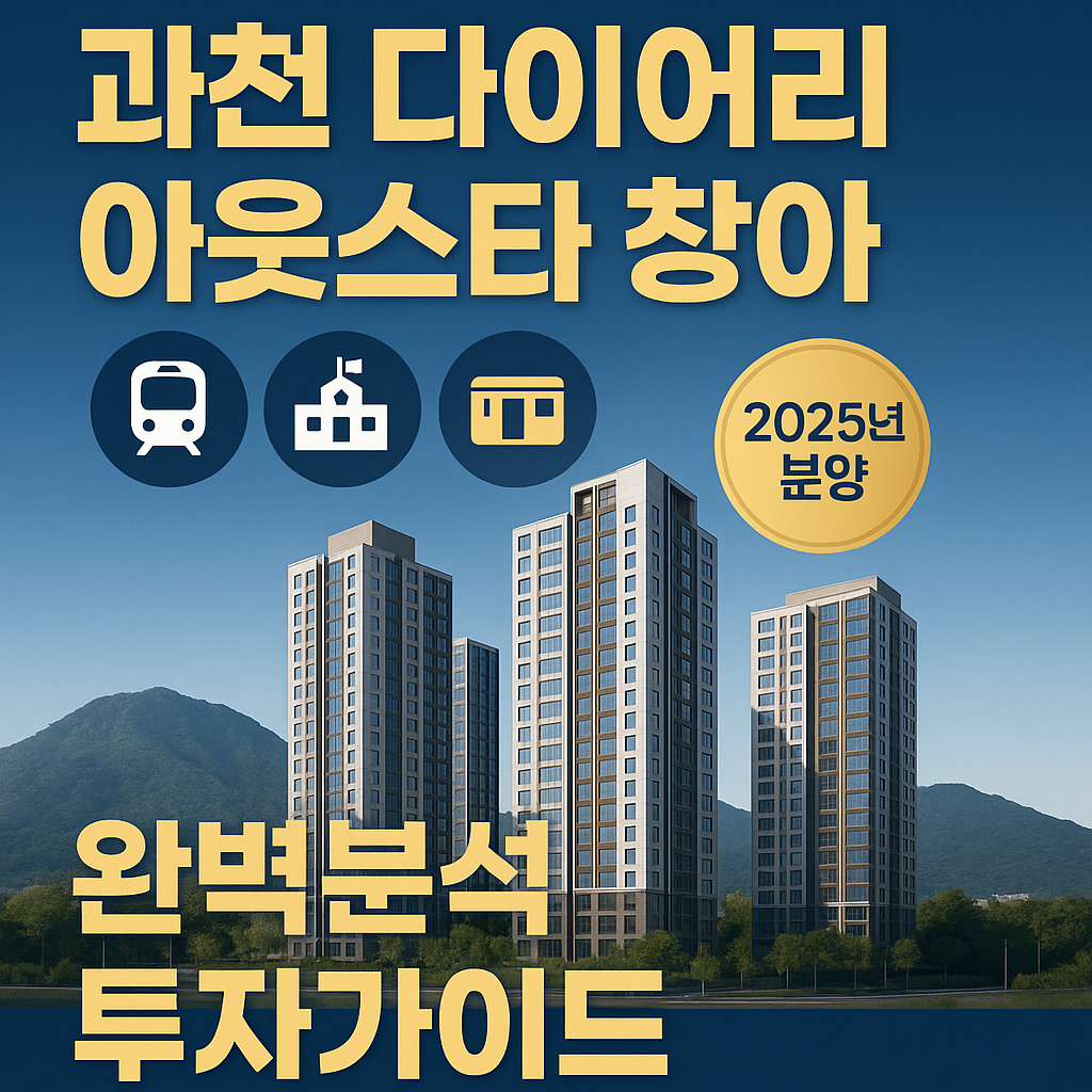 2025년 과천 다이어리 아웃스타 창아 완벽 분석: 입지부터 투자가치까지 총정리