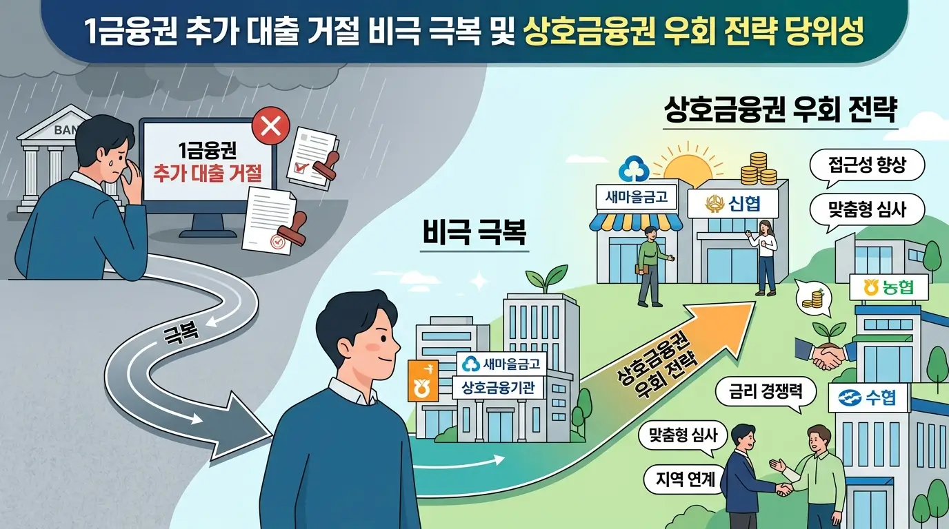 1금융권 추가 대출 거절 비극 극복 및 상호금융권 우회 전략 당위성