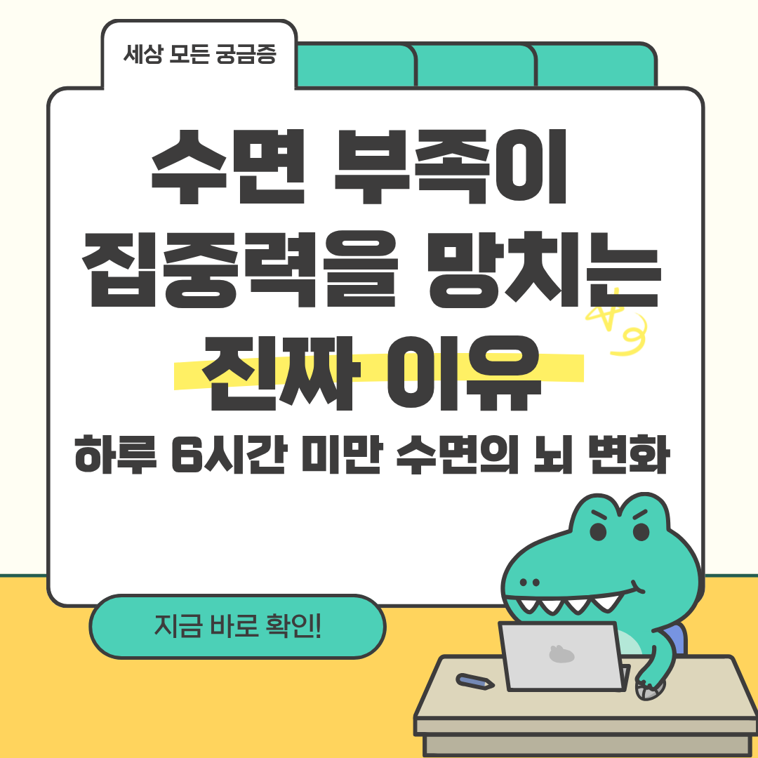 수면 부족이 집중력을 망치는 진짜 이유