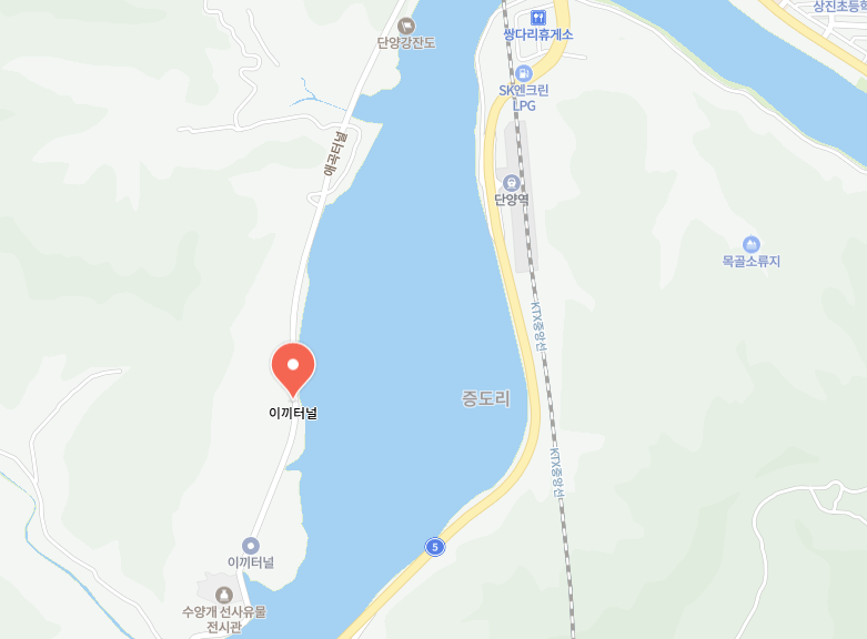 이끼터널 위치 지도 캡처 사진