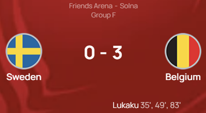 UEFA 유로 2024 예선 스웨덴 벨기에 경기 결과