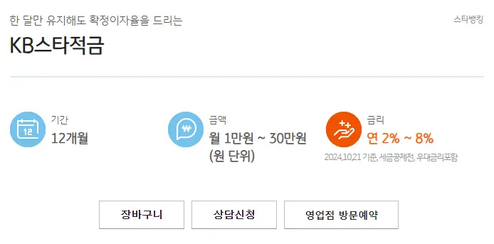 KB 스타적금 조건 예상 금액