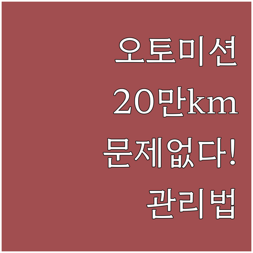 오토매틱 변속기 관리법 20만km 문