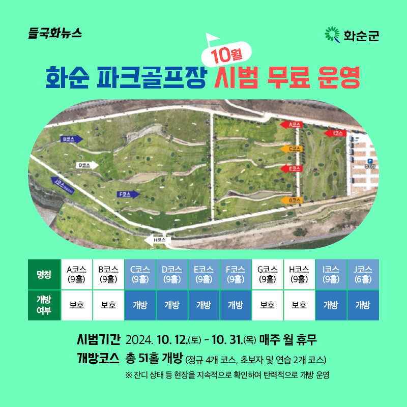 화순군 87홀 화순파크골프장 소개