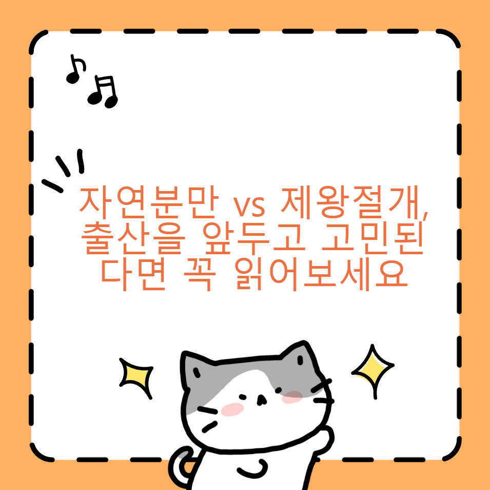 자연분만과 제왕절개, 출산을 앞두고 고민된다면 꼭 읽어보세요.