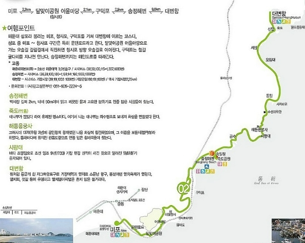 해파랑길 2코스 지도