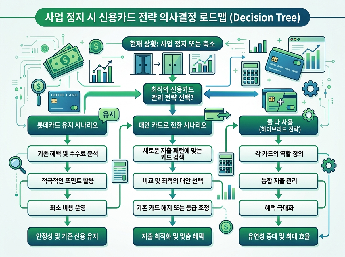 롯데카드 유지 해지 대체 판단 플로우차트