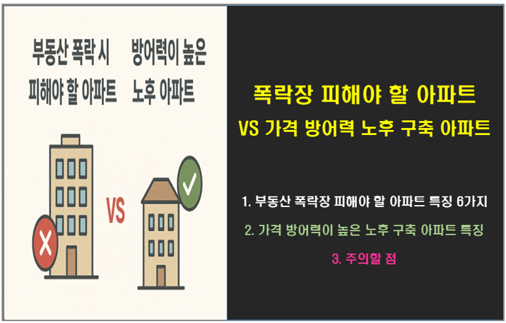 부동산 폭락장에서 피해야 할 아파트vs가격 방어력 노후 구축 아파트