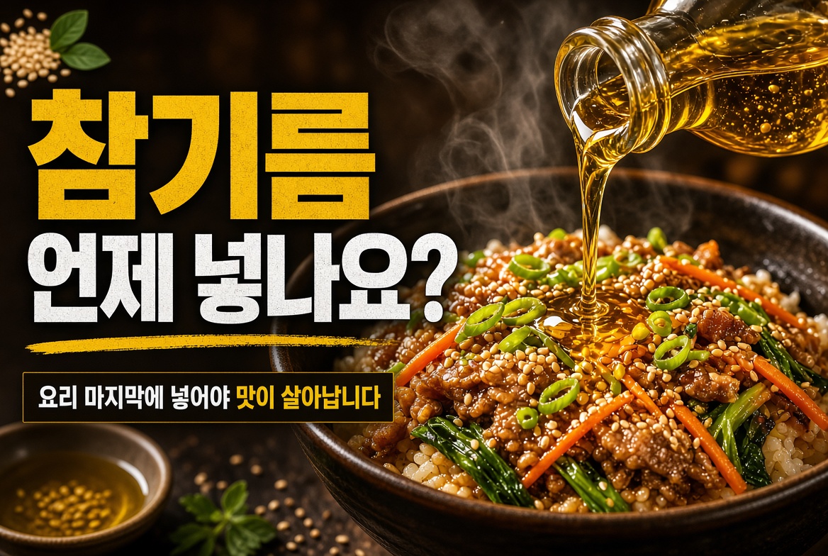 참기름 언제 넣나요? 요리에 맛이 살아나는 순간?