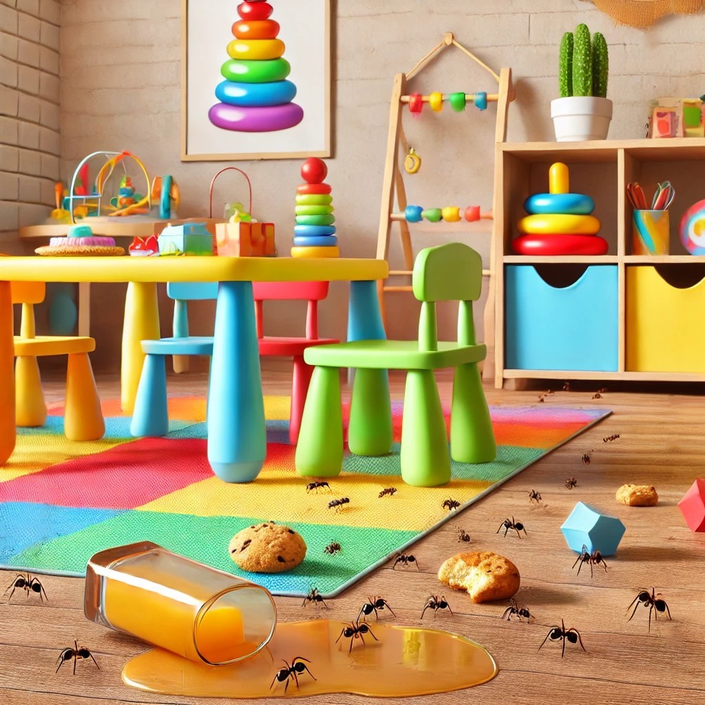 어린이집에 개미가 들어온 사진