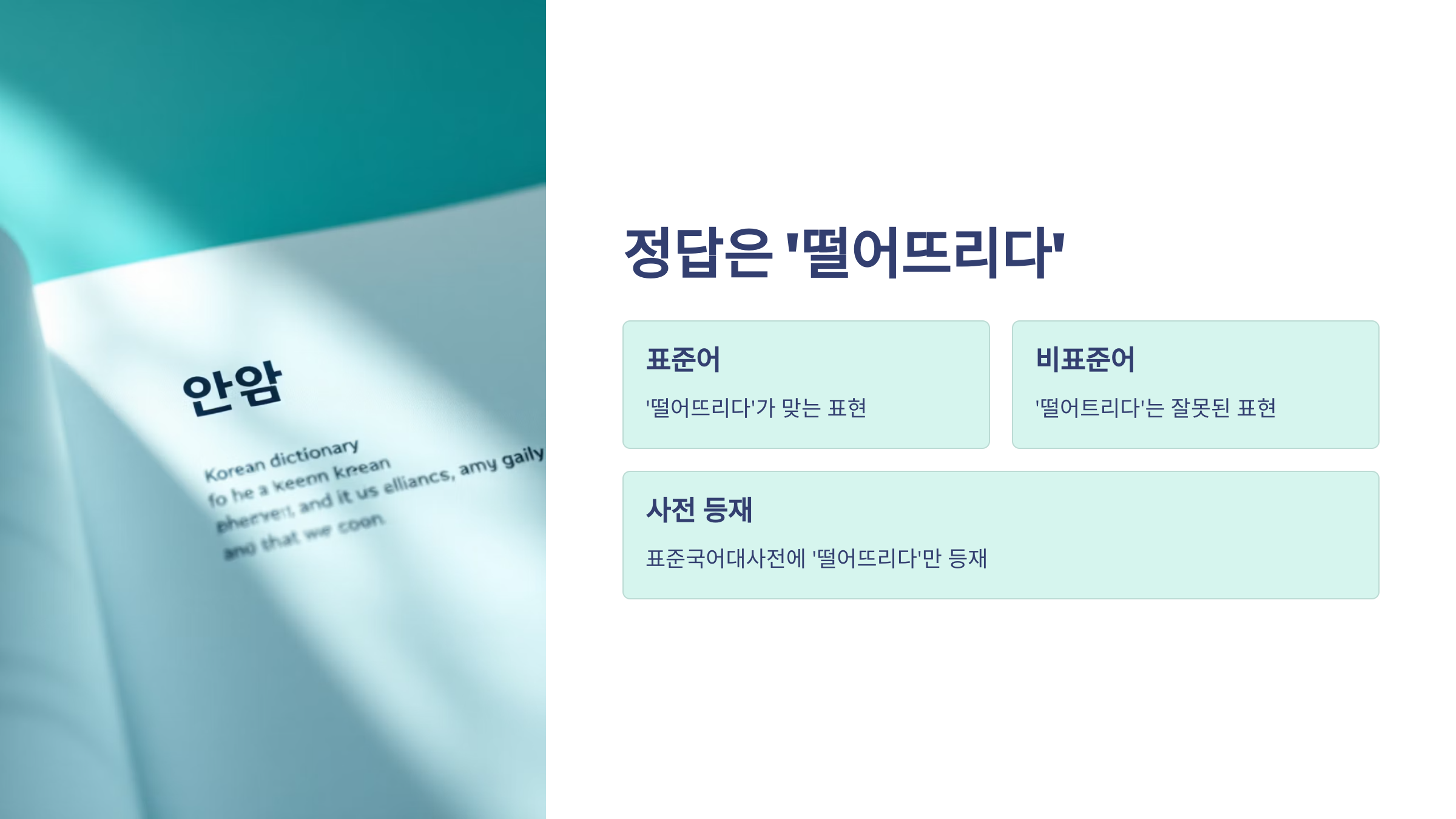 떨어뜨리다 떨어트리다