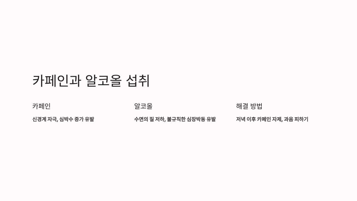 카페인과 알코올 섭취