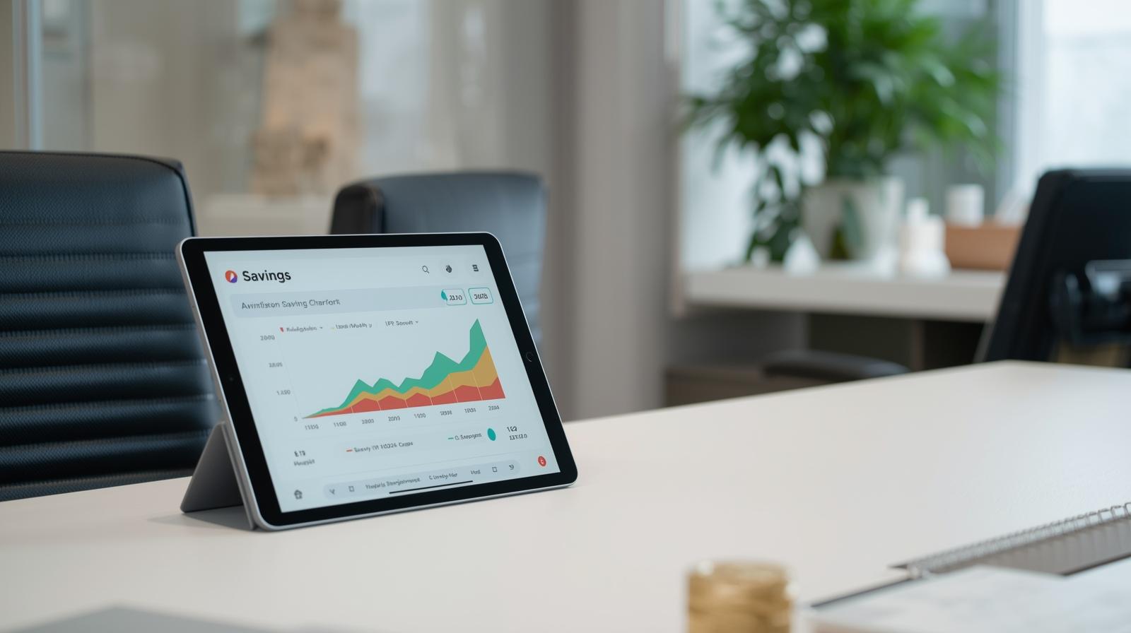 보험료 절감 그래프를 보는 장면