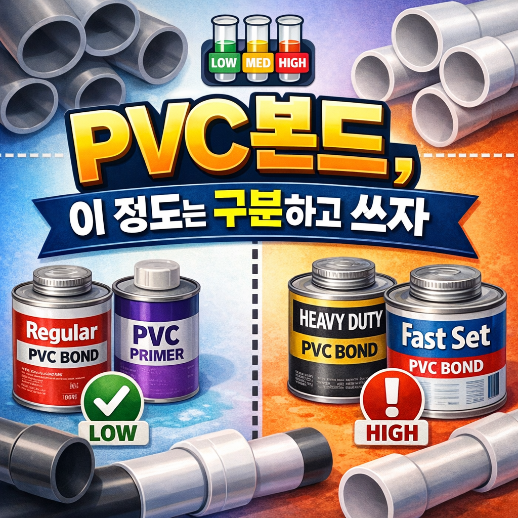 pvc본드 이 정도는 구분하고 쓰자