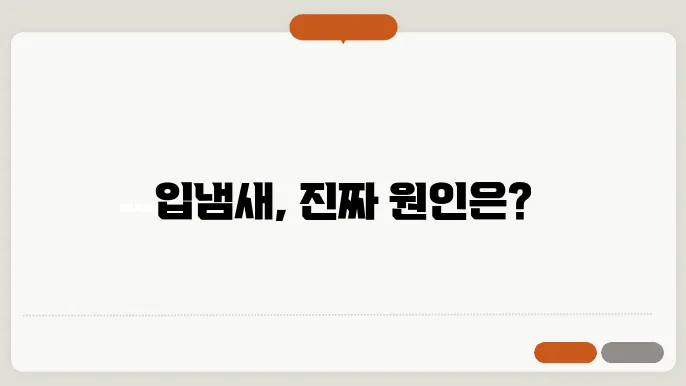 입냄새의 진짜 원인