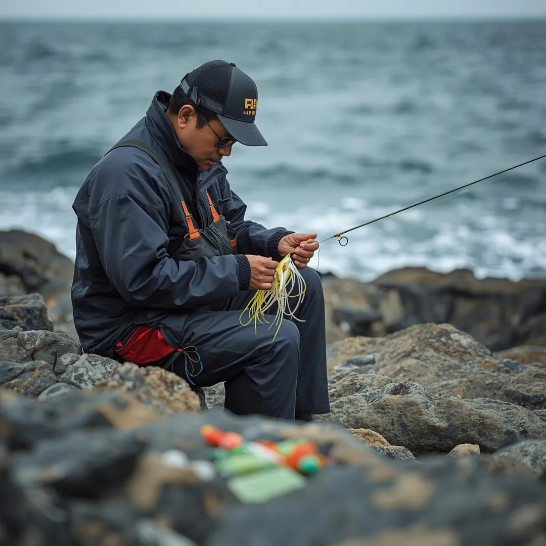 무늬오징어 낚시 채비 방법 설명 이미지
