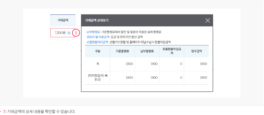하이패스 사용내역 확인 방법4