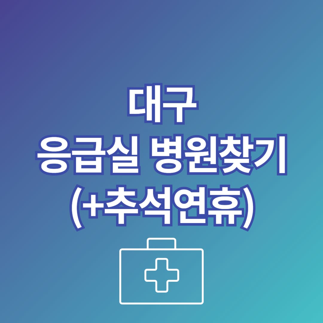 대구시 추석에 문 여는 병원 찾는 방법