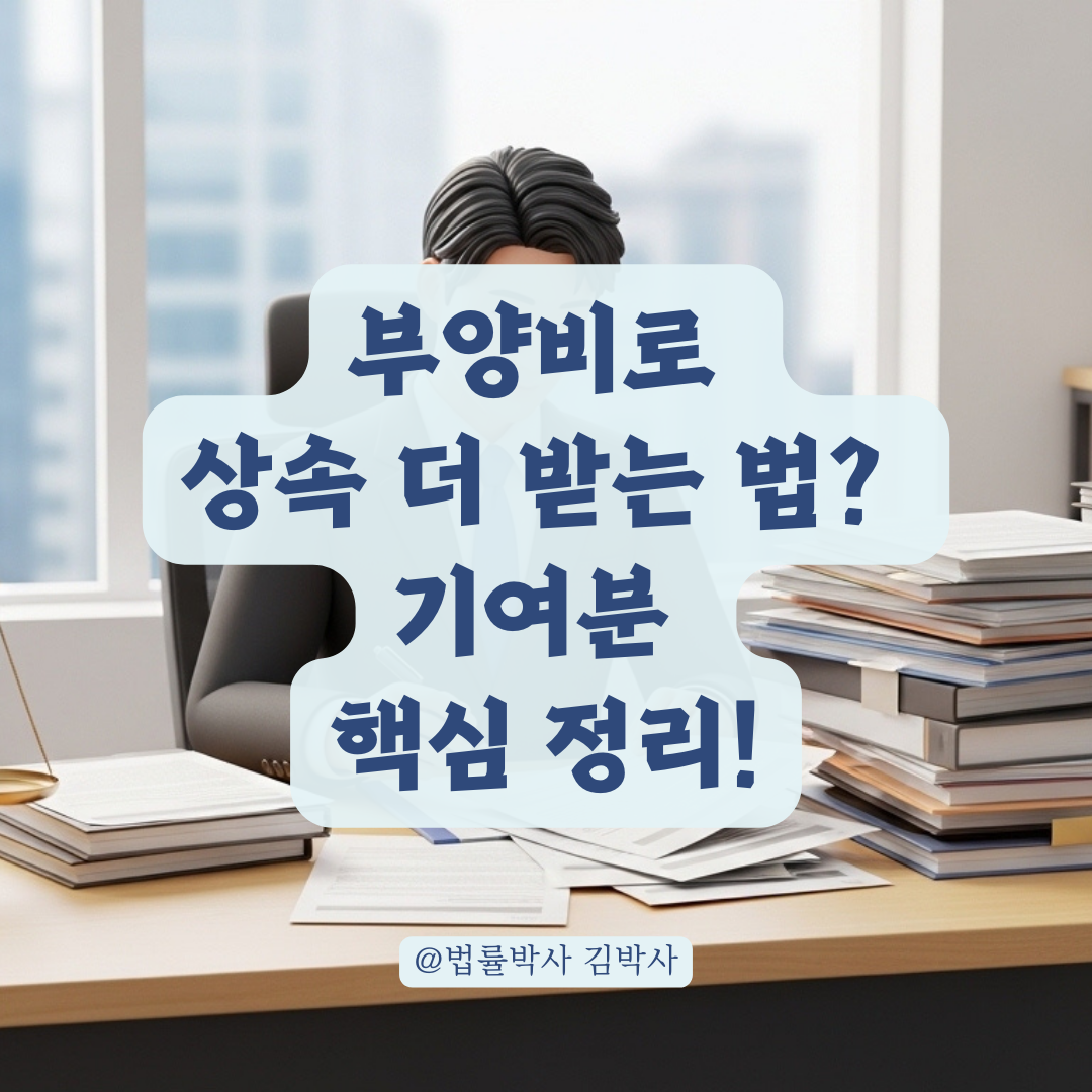 부모님 부양비 기록이 상속 재산 분할 시 효력을 갖는 조건은?