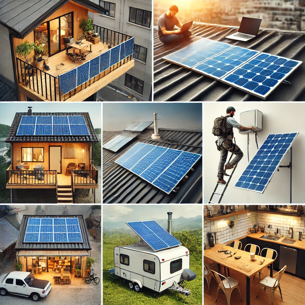 다양한 환경에서 설치된 미니 태양광 시스템