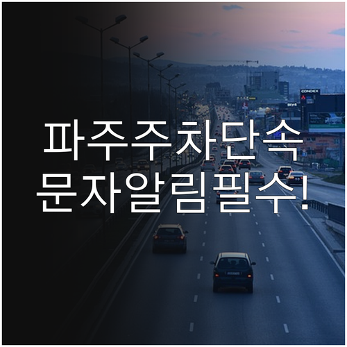 파주시 주정차단속 문자 알림 서비스 ..