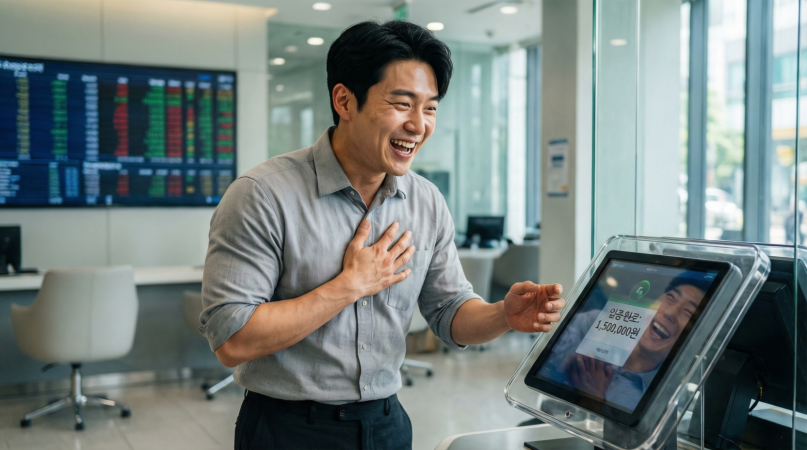 통장에-돈이-들어와-기뻐하는-남자