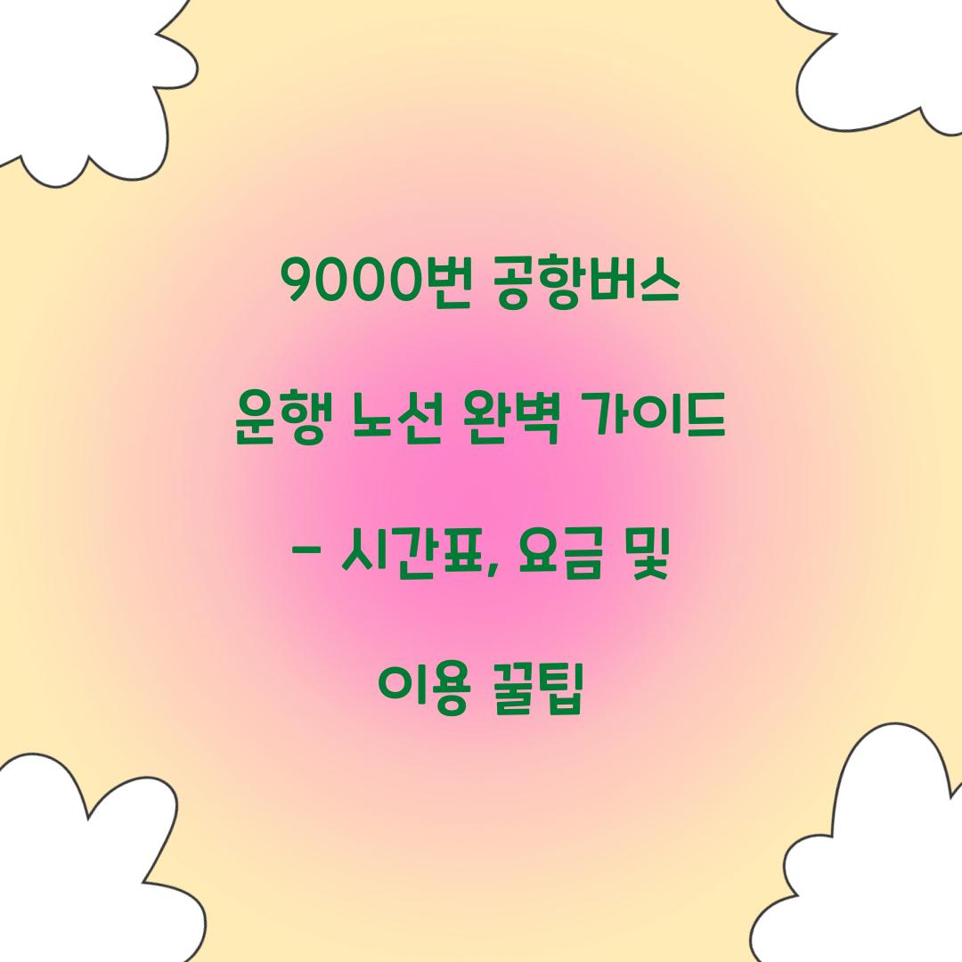 9000번 공항버스 운행 노선