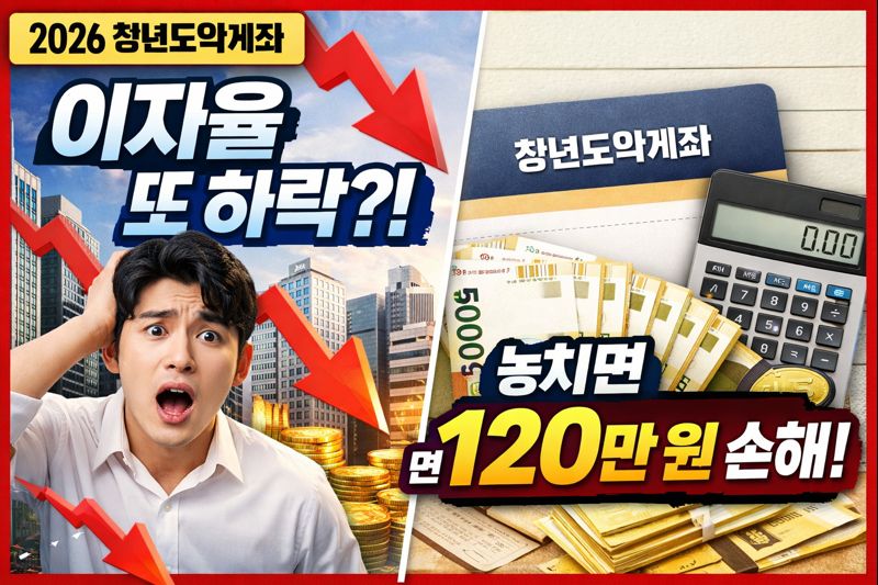 2026 청년도약계좌 이자율 또 하락?! 놓치면 5년간 120만 원 손해봅니다