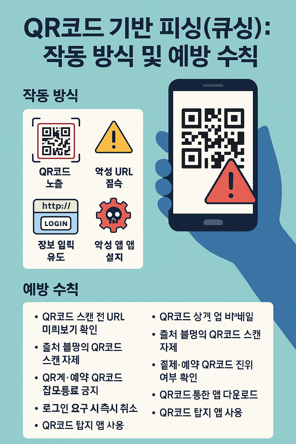 QR코드 기반 피싱 공격인 큐싱관련 이미지