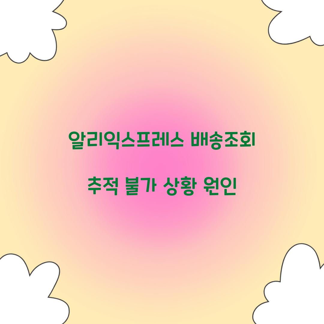 알리익스프레스 배송조회 추적 불가 상황 원인 