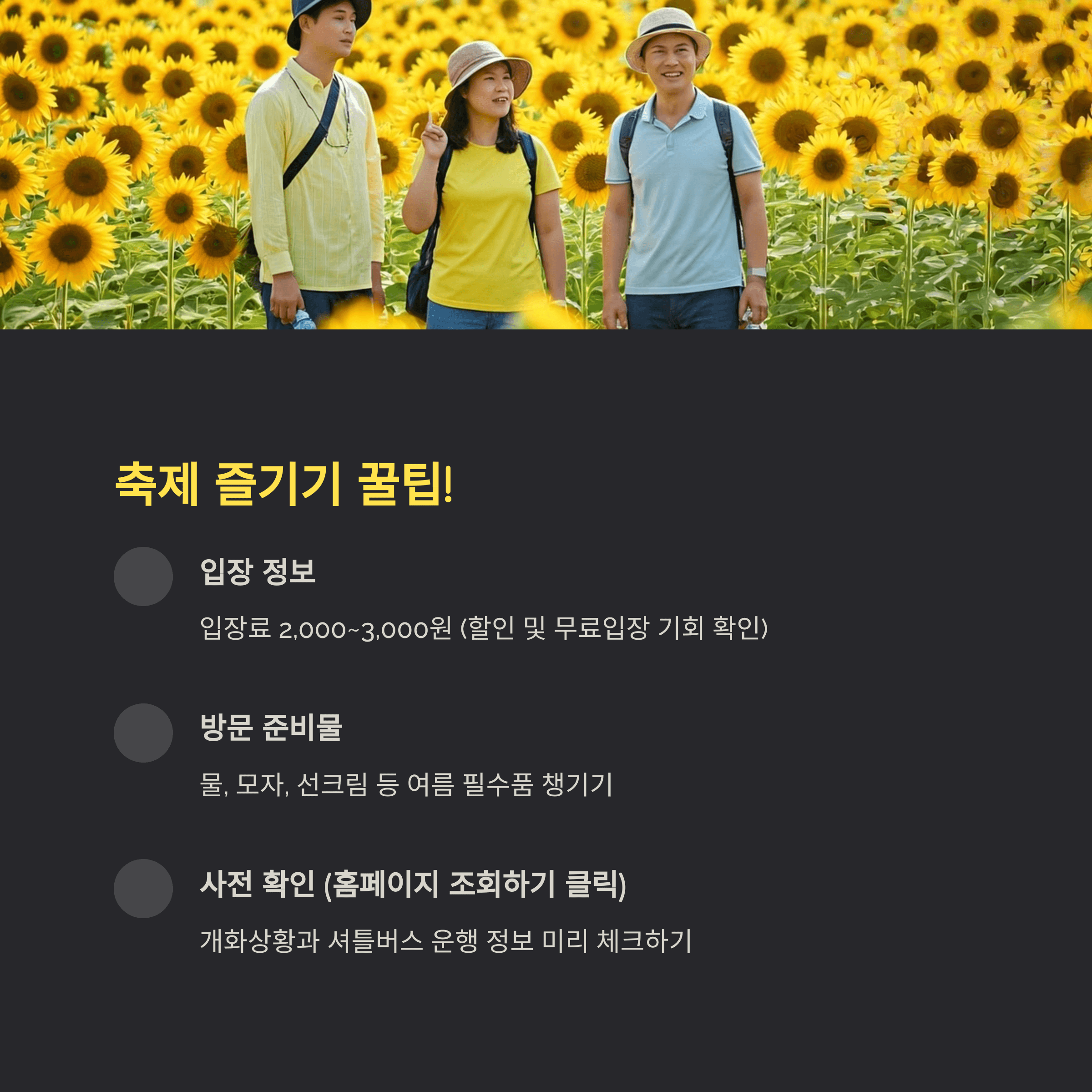 축제 즐기기 꿀팁!