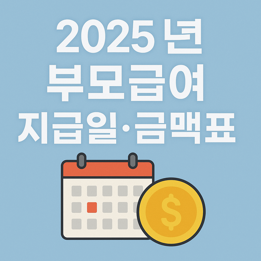 2025년 부모급여 지급일, 금액표