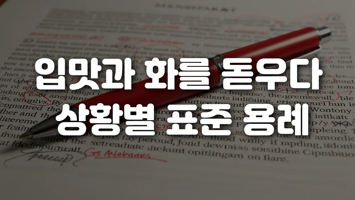 입맛과 화를 돋우다 상황별 표준 용례
