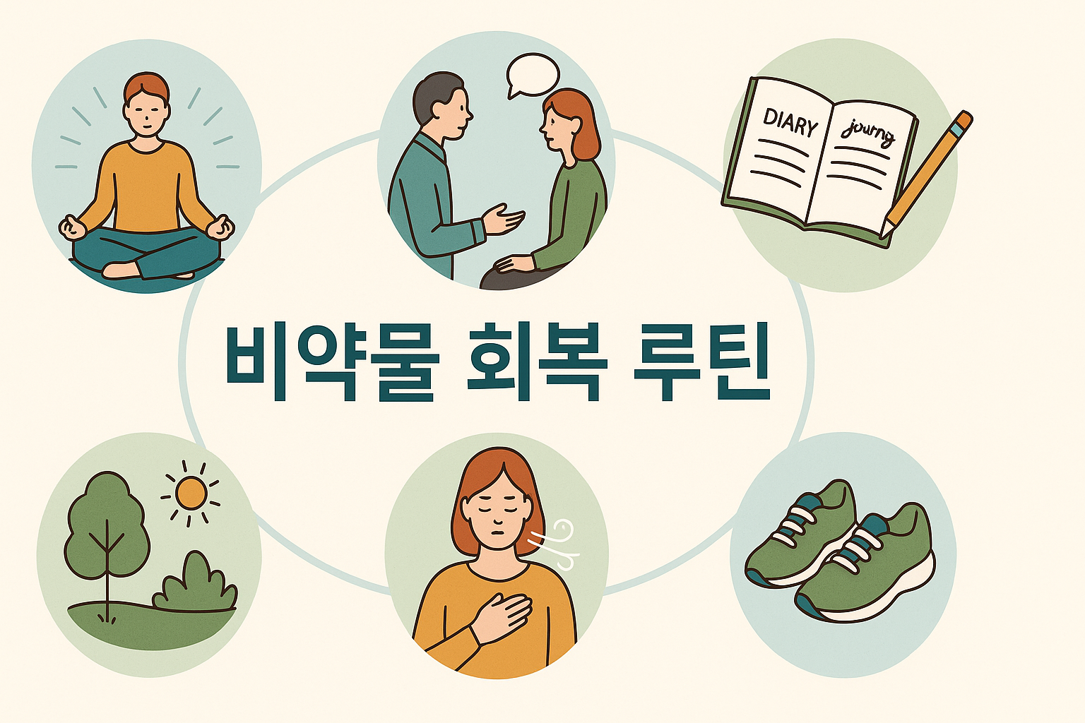 "약물 vs 비약물 치유법"에 대한 이미지입니다.