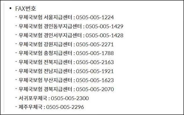 팩스번호안내
