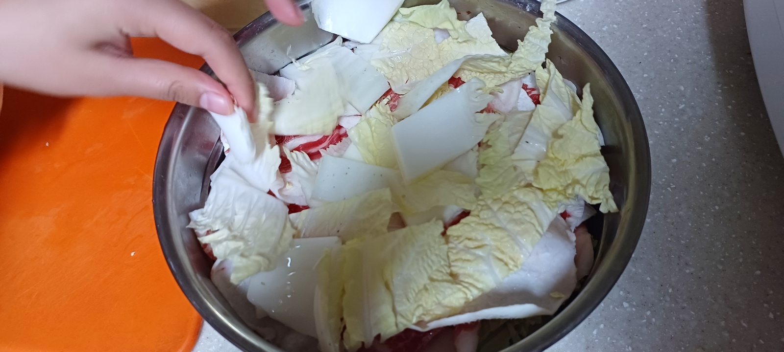 배추와 고기 쌓기2