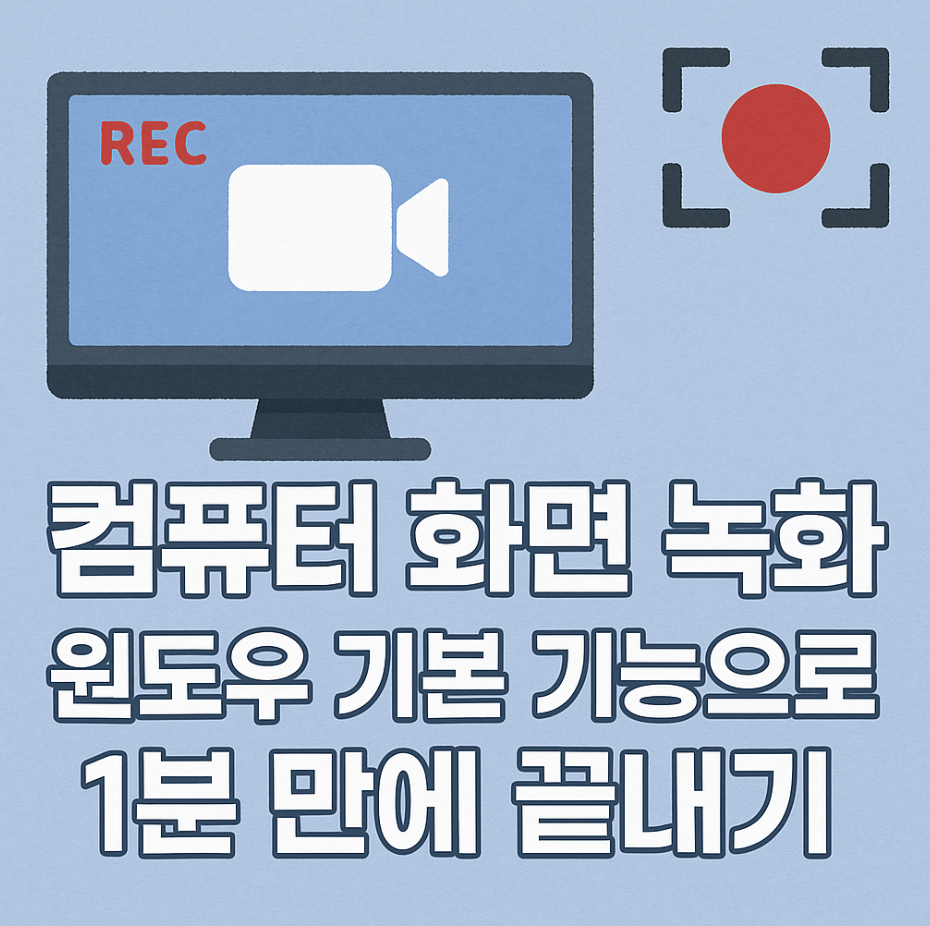 컴퓨터 화면 녹화, 윈도우 기본 기능으로 1분 만에 끝내기