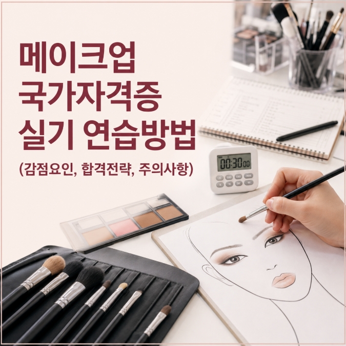 메이크업 국가자격증 연습방법 사진