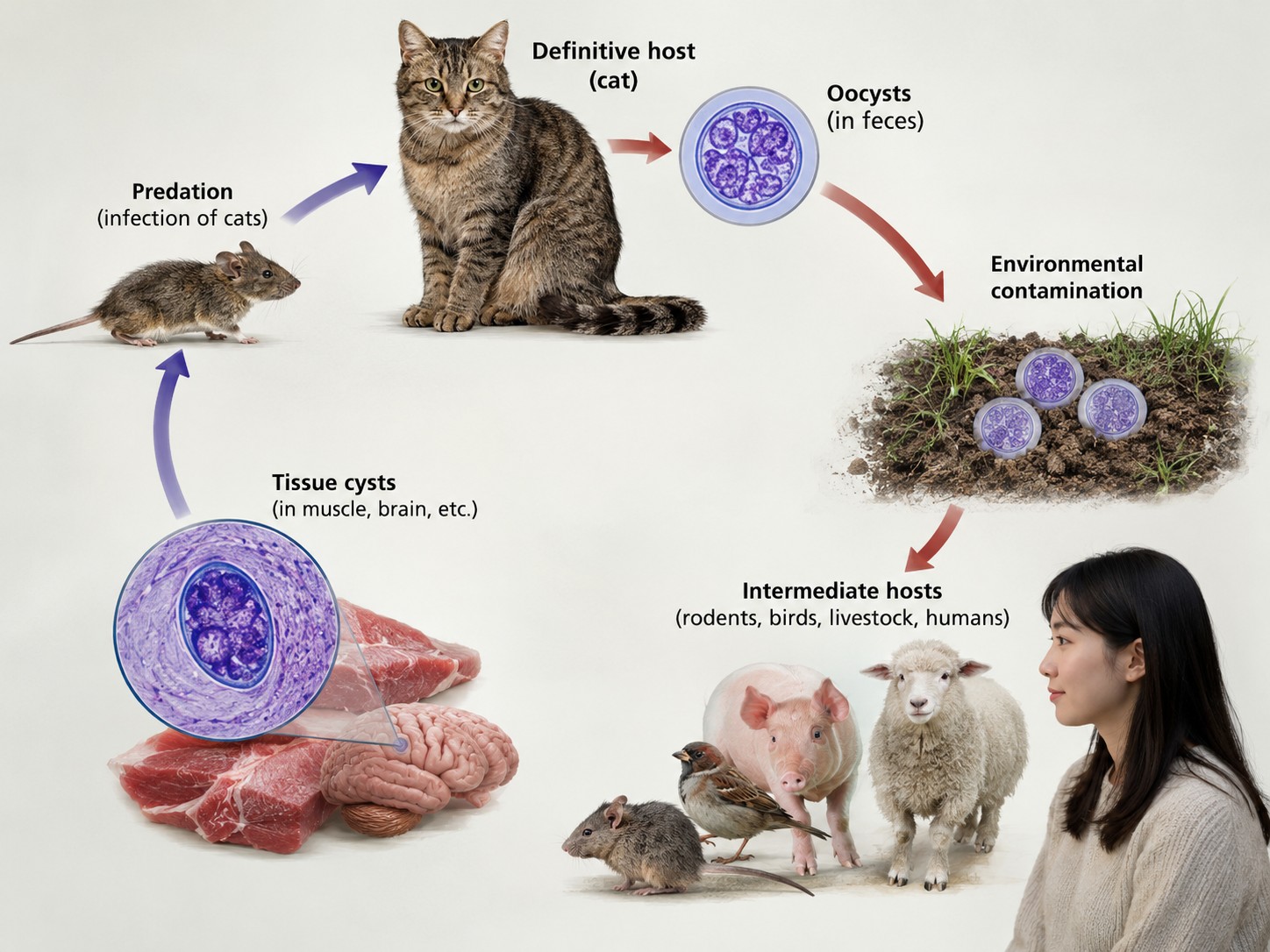 Toxoplasma gondii life cycle diagram