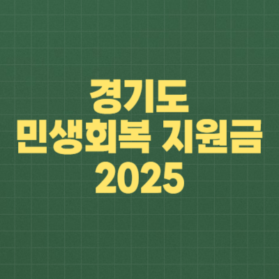 경기도 민생회복 지원금 2025