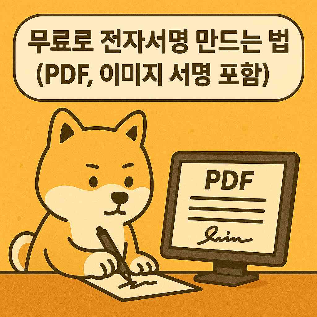 무료로 전자서명 만드는 방법 (PDF, 이미지 서명 포함)