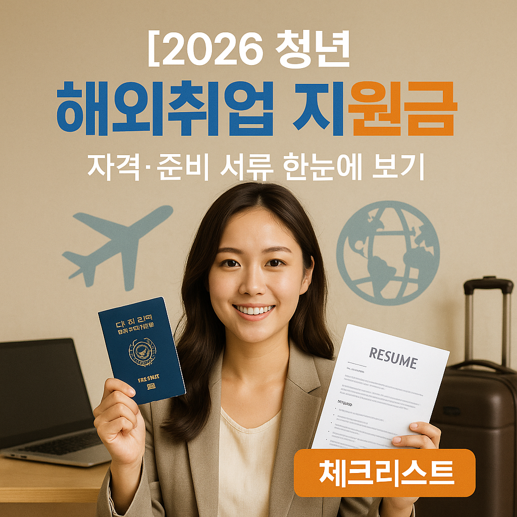 청년 해외취업 지원금 2026 ver. ｜ 자격&middot;준비 서류 한눈에 보기