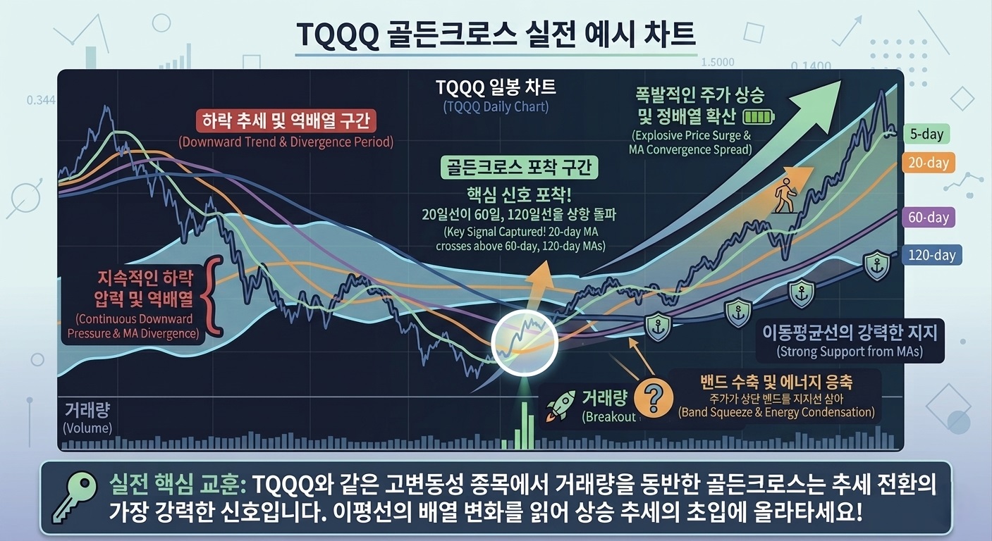 TQQQ 볼린저 밴드 '워킹 더 밴드' 사례
