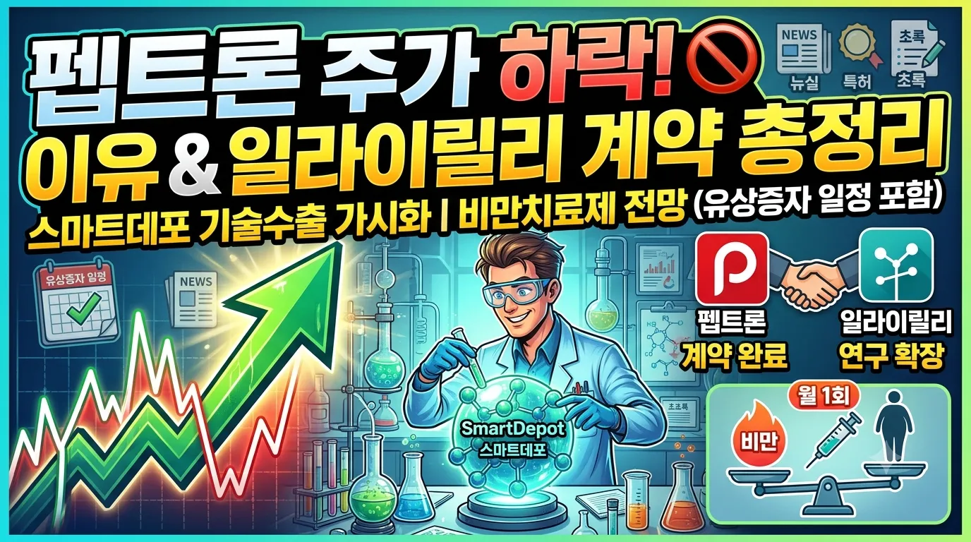펩트론 주가 하락 이유 &amp; 일라이릴리 계약 총정리