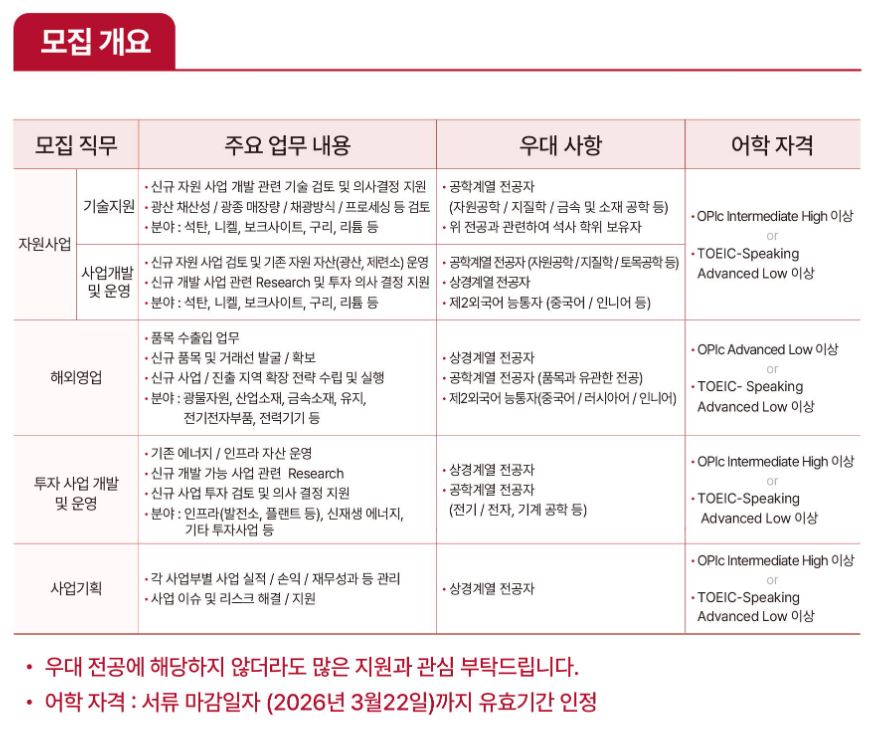 LX인터내셔널 2026 상반기 신입 채용 모집 공고