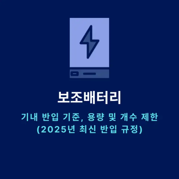 보조배터리 기내 반입 기준